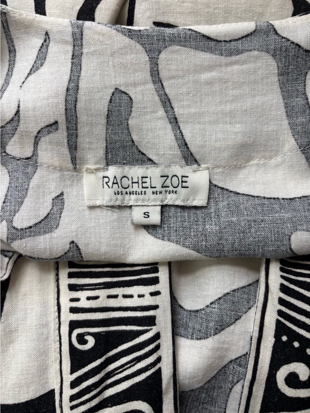 Rachel Zoe Linen Blend Abstract Kimono Cardigan Cover Up S Tropical Neutral - Picture 2 of 9